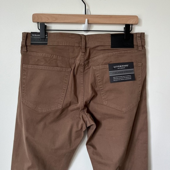 NWT Liverpool The Relaxed Straight Brown Pant Jean Mens 31x34 Casual Fall Preppy - Picture 9 of 11